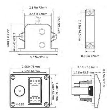 SEAFLO 24V Bilge Pump Alarm Control System WAS21003 Panel Switch Audible Visual