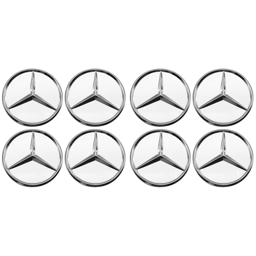 4/8Pcs Car Wheel Center Caps Silver 75MM Rims Wheel Center Caps Wheel Center Hub Caps Emblem for Benz All Models