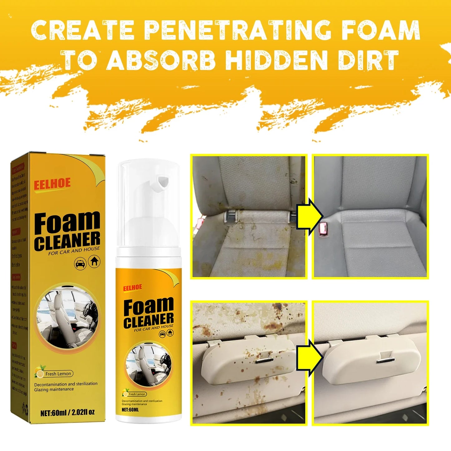 100ML Multi-Purpose Foam Cleaner Leather Clean Wash Automoive Car Interior