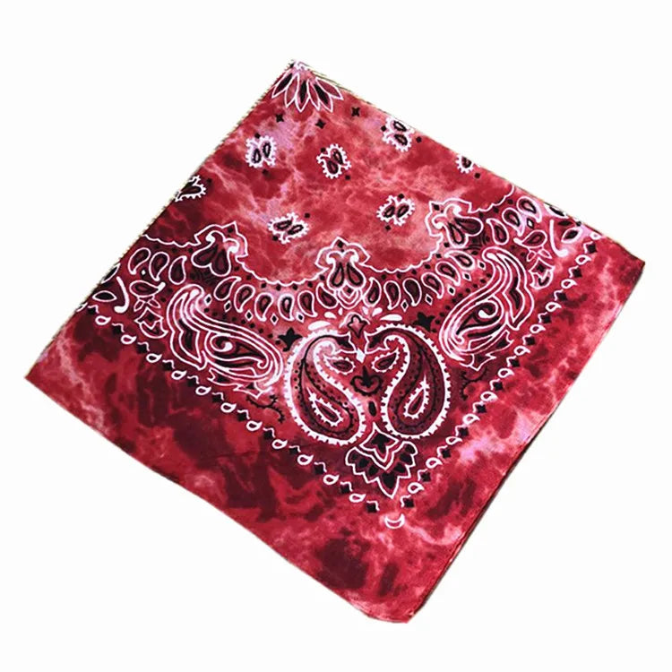 Unisex Men Women Cotton Bandana Hairband Cowboy Mens Biker Sports Headwear Wrist Hairwrap Single Sided Head Wrap Scarf Paisley