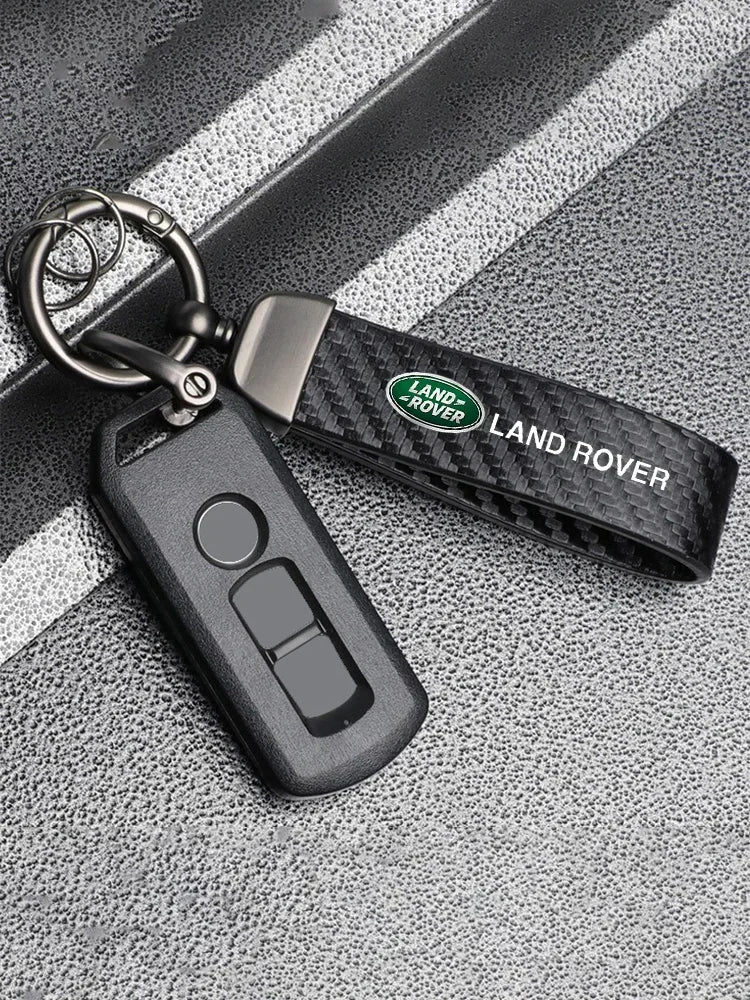Carbon fiber Car Keychain Key Ring Pendants For Land Rover Discovery 2 3 4 Range Rover Freelander SVR Evoque Keyring Accessories