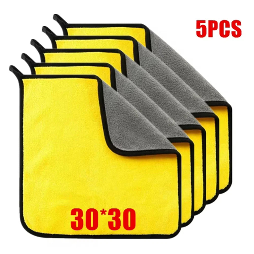 1/2/5 pcs ultra-fine fiber cleaning towels car cleaning cloth professional details car drying and washing towel accessories