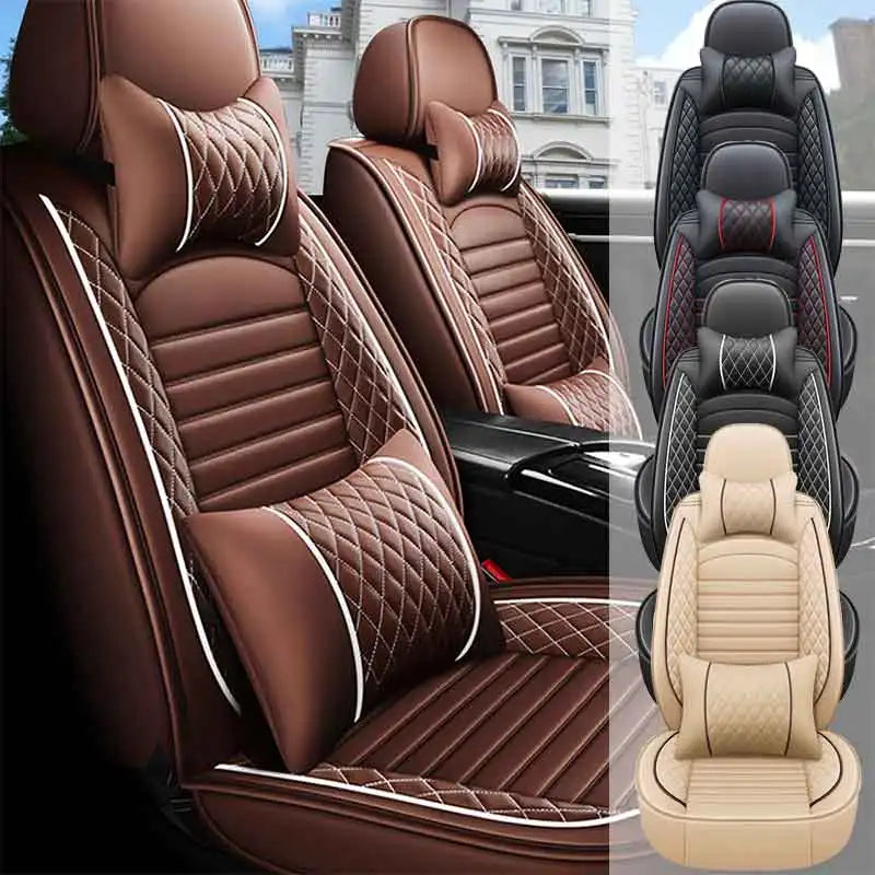 5-Seats PU Leather Universal Car Seat Covers Full set Front Rear Seat Cushion