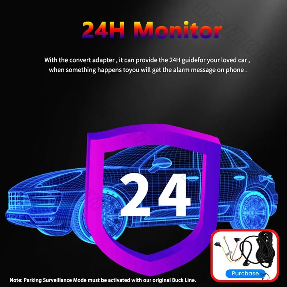 3 Lens Car Recorder with Memory Card Car Camera 1080P VCR WIFI Car DVR 2 Lens Front and Rear View Camera Night Vision Car Access