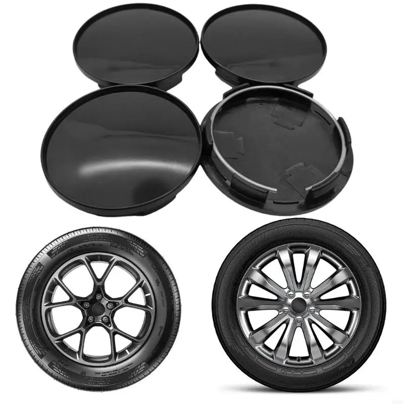 Car Wheel Hub Center Caps with 68mm Diamter Anti Falling Car Wheel Hub Center Caps 3 Color 4pcs for Most Vehicles