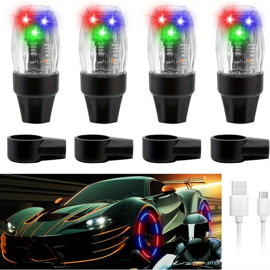 Tire Valve Light Colorful LED Car Wheel Lights – Flashing LED Stem Cap Lamps for Automotive Decoration