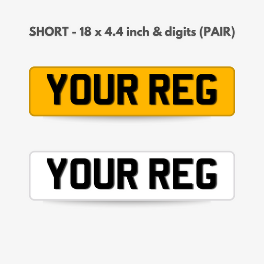 18inch short 7 digit number plate
