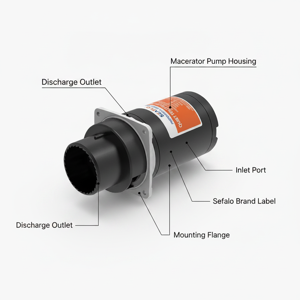 Seaflo MTP104 12V Macerator Pump for Quiet Flush Marine Toilet Replacement Part