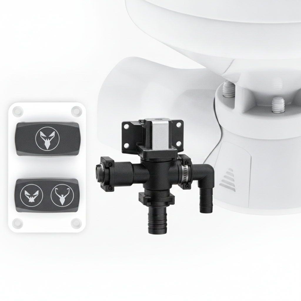 24V Quiet Flush Freshwater Electric Toilet Compact Marine Boat