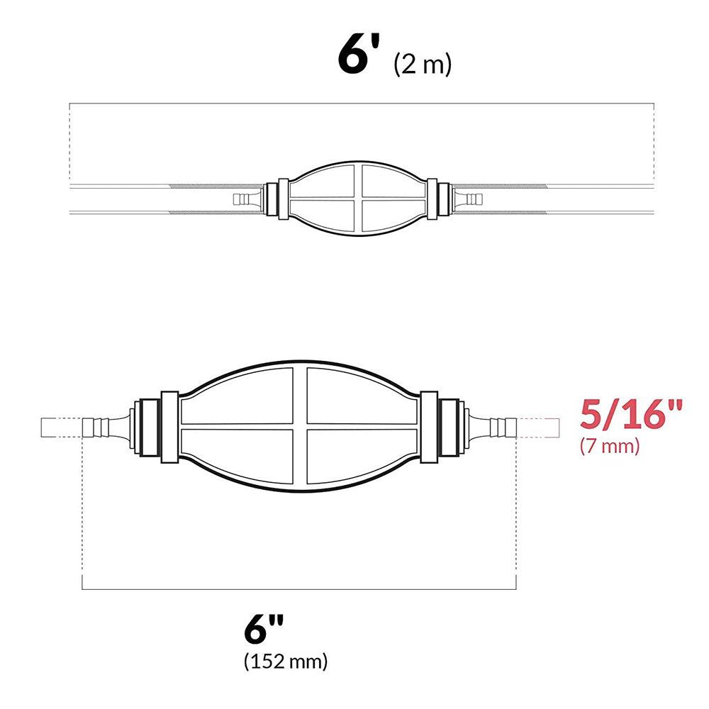Boat Universal 7.93 mm (5/16 in) Outboard Fuel Line with Prim | 4Boats