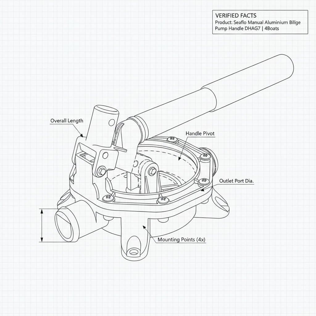 Seaflo Manual Bilge Pump DHAG72001 720GPH Hand Pump Aluminium Handle Marine Boat
