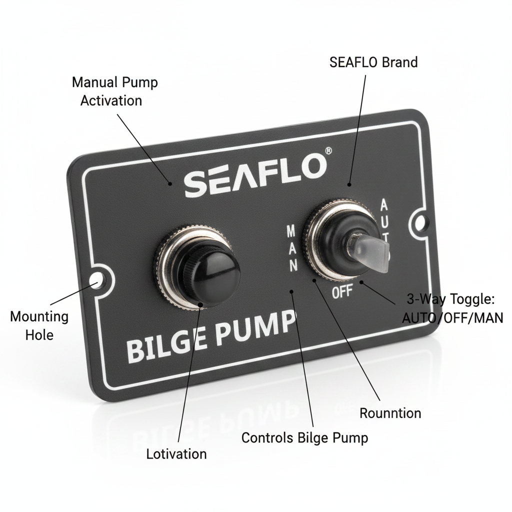 SEAFLO Bilge 3-Way Bilge Switch Panel 12V/24V | 4Boats