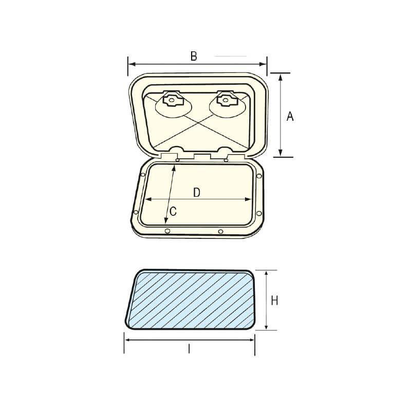 Door TOP LINE gas container hatch 370 × 390 mm | 4Boats