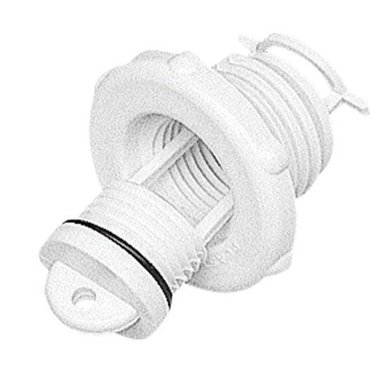 Drain Socket Round with Captive Plug 46mm White | 4Boats