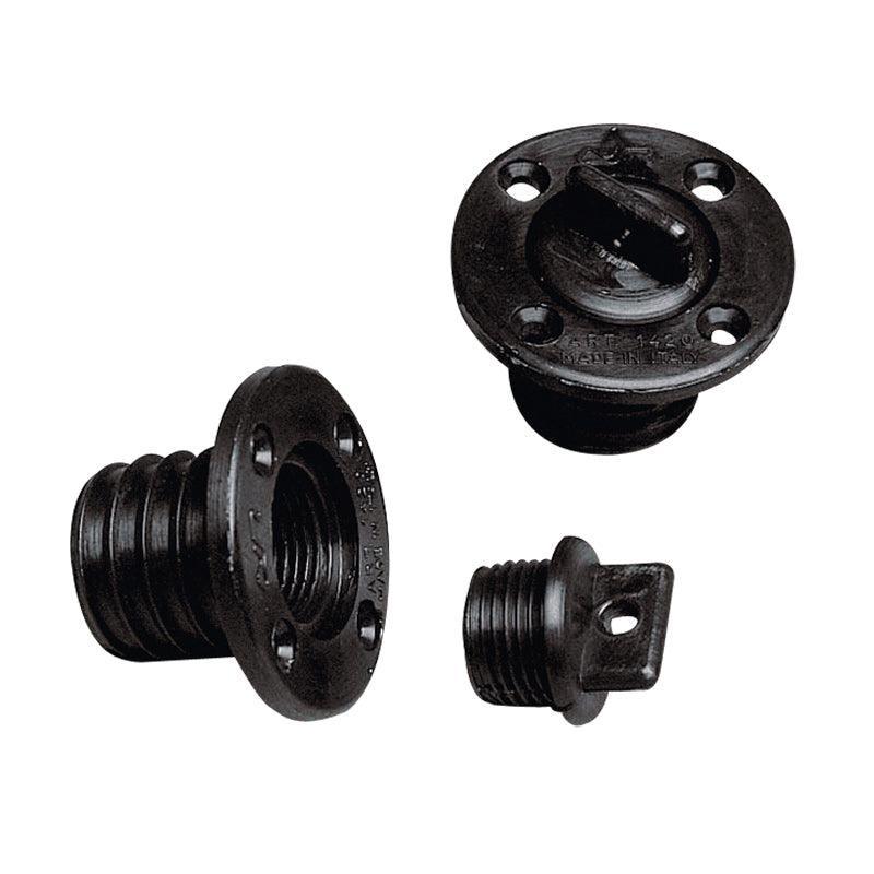 Nuova Rade Black Boat Drain Plug Socket 43mm 4 Holes Marine Transom Bung Dinghy