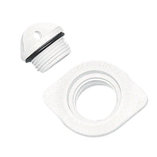 Nuova Rade Oval Boat Drain Socket & Plug 48x36mm White RIB Dinghy 16688