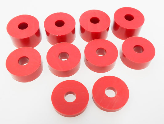 Hard Nylon M8 Seat Fitting Washer / Spacer Kit Red