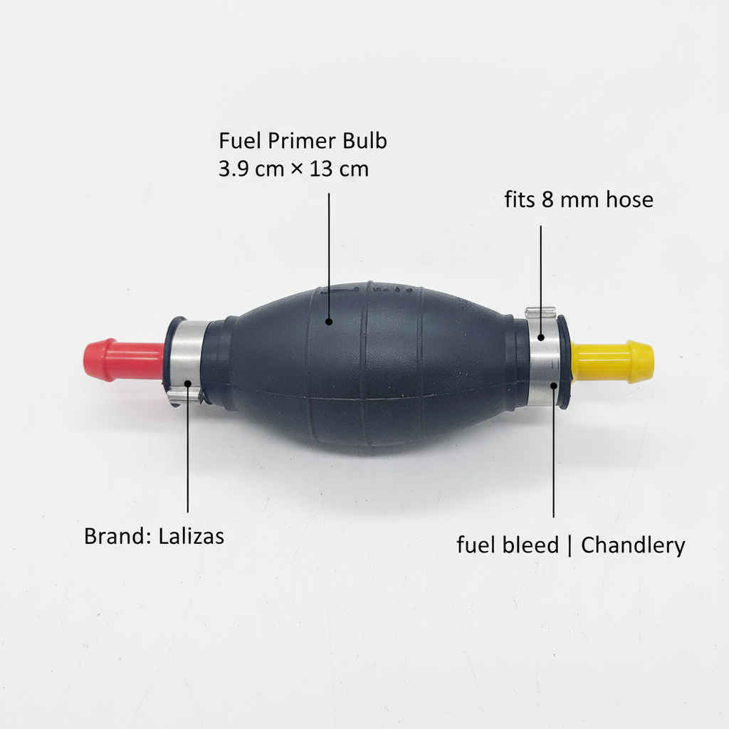Fuel Primer Bulb 3.9 cm × 13 cm (fits 8 mm hose) | 4Boats