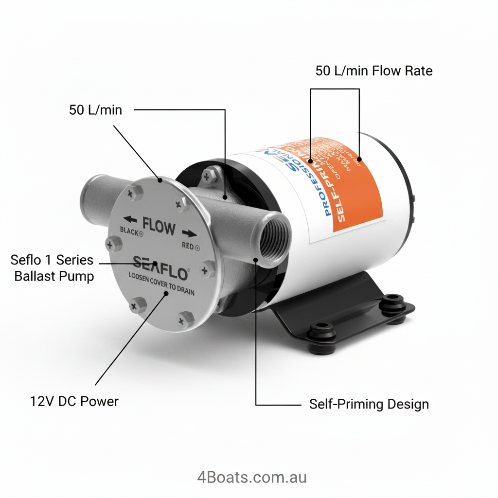 SEAFLO 1 Series Reversible Ballast Pump 12V 13.5 GPM 50 LPM Marine SP105000301