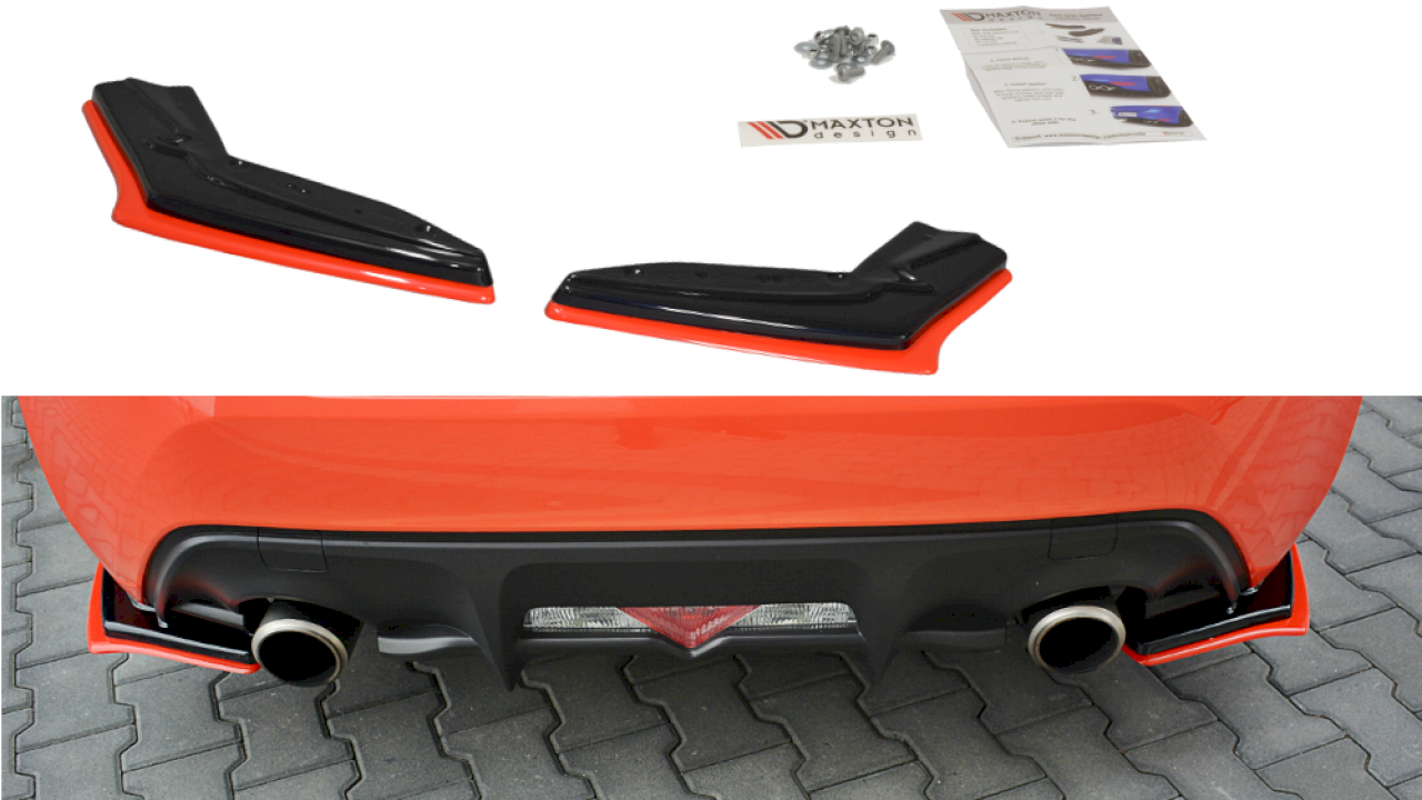 Maxton Design - REAR SIDE SPLITTERS (BLACK & RED) V.2 TOYOTA GT86 FACELIFT (2017-UP)