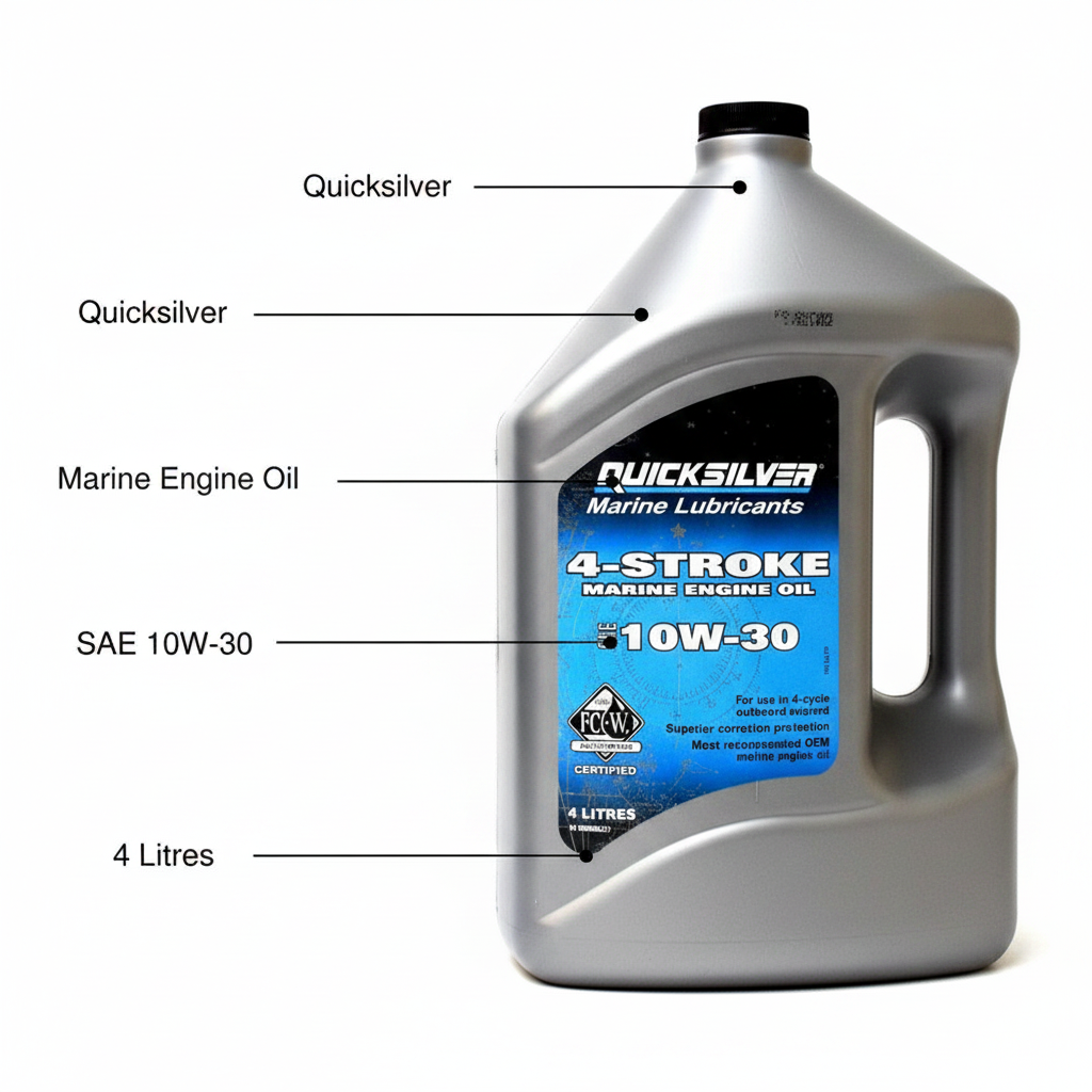 Quicksilver 4-Stroke Marine Engine Oil SAE 10W-30 4L 8M0086221 92-858046QB1
