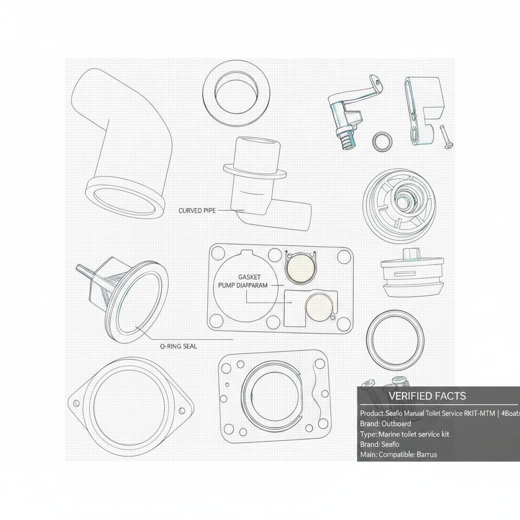 Seaflo Manual Toilet Service Kit RKIT-MTM for Marine Boat Pump Repair Seal Gasket