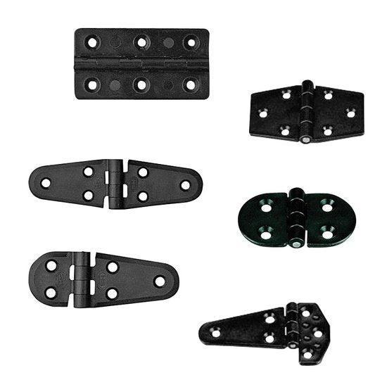 Hinge Polyamide Rectangular 30×60×3mm Black | 4Boats