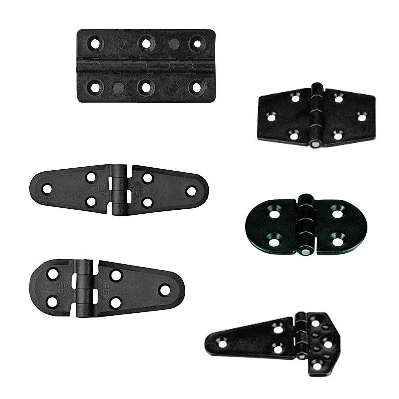 Hinge Polyamide Rectangular 60×40×3 mm Black | 4Boats