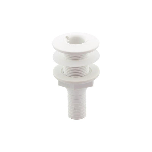 Thru-Hull Fitting 19 mm Hose Barb, White | 4Boats