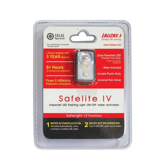 Lalizas Safelite IV Lifejacket LED Flashing Light Water Activated SOLAS USCG 723491
