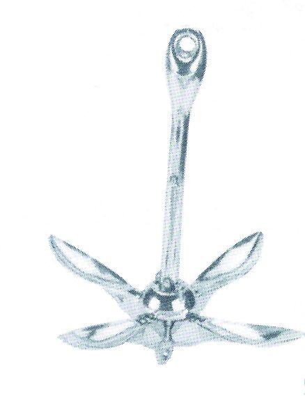 Lalizas 1.5kg Folding Grapnel Anchor Galvanised Steel Boat Kayak Marine 92277