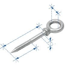 Eye Wood Inox 316 Wood Screw 6x80mm Marine Grade Stainless Steel SKU 92860