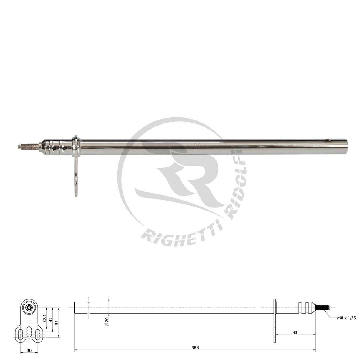 Cadet Kart M8 390mm Chrome Steering Column