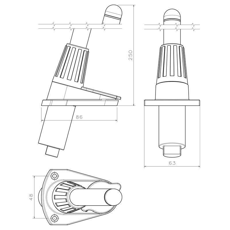 MICRO LED Stern 135° 60 cm Folding Pole Light Black Housing | 4Boats