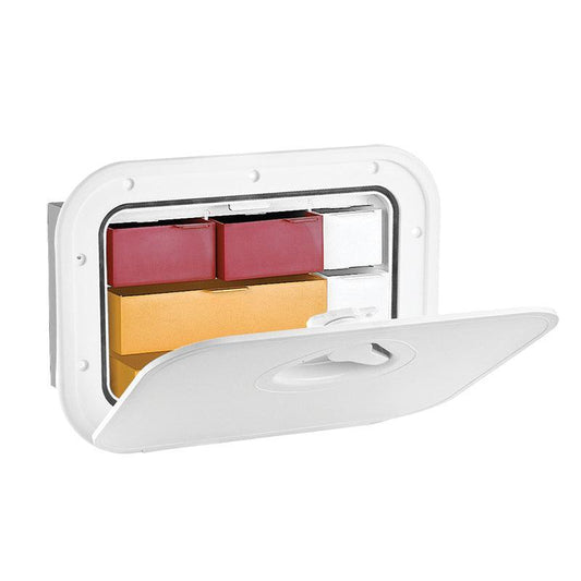 MID LINE Storage Hatch with Drawers 278 × 378mm White | 4Boats