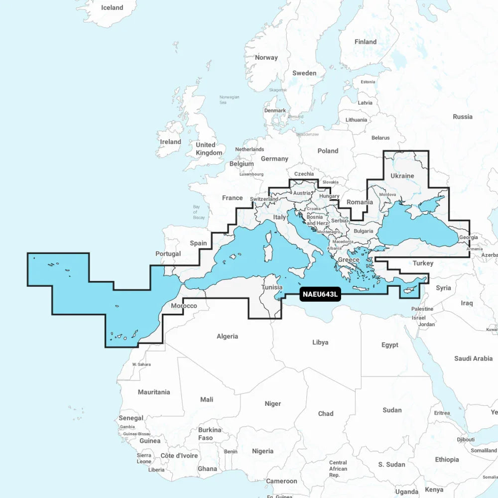 Navionics + EU643L | Mediterranean & Black Sea Chart | 4Boats