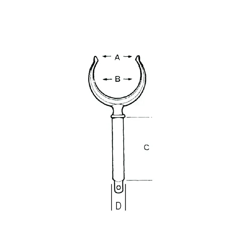 White Polyamide Oarlock 57mm Rowlock 17mm Shank Nuova Rade 197208 Marine Grade