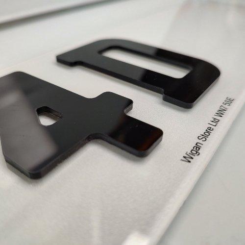 4d Acrylic 3mm Black Letters road legal number plate maker in Leigh, Bolton, Warrington Pair of number plates for car/van/trailer Number plates made while u wait