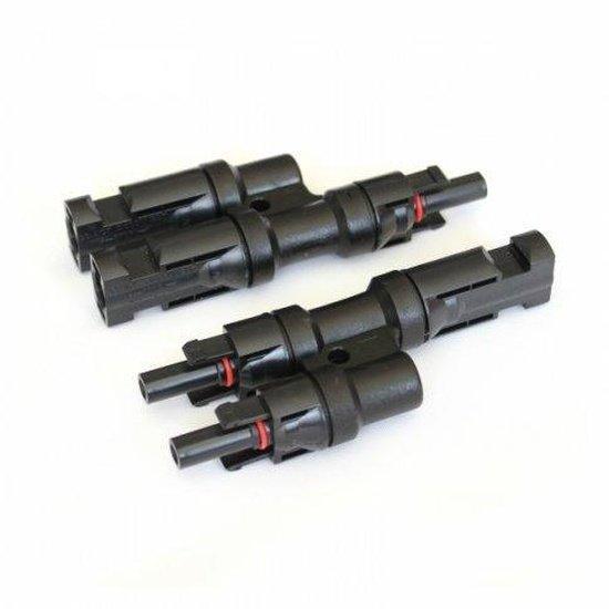 MC4 T-Branch Y-Adapter Pair for Solar Panels (M/M/F + F/F/M) | 4Boats