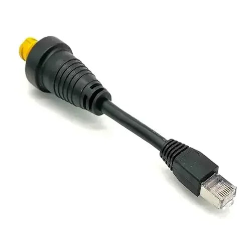 RJ45 to 5-Pin Yellow Round Ethernet Adapter Cable – 10cm (6")
