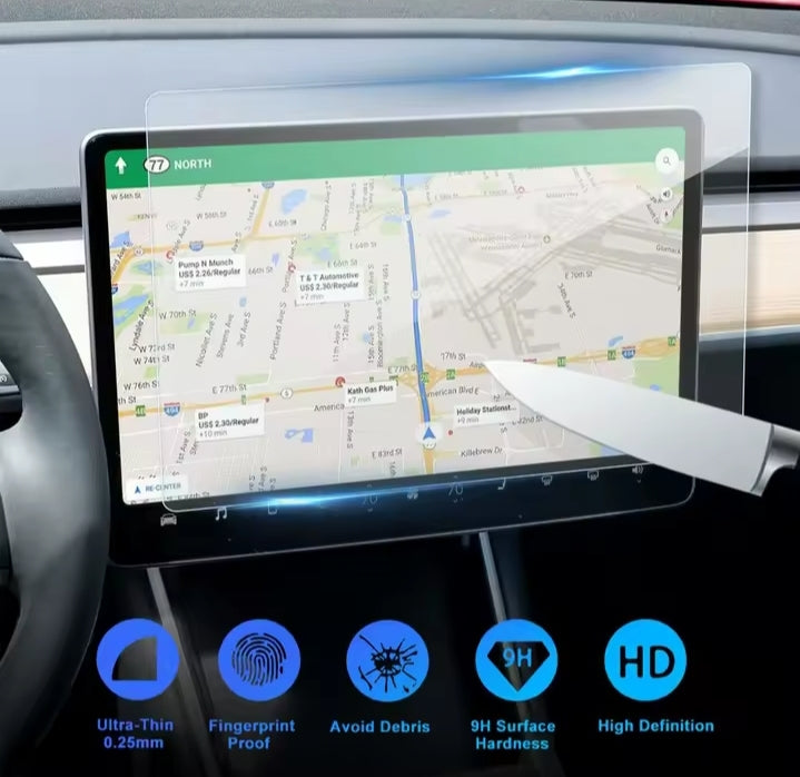 Touch Screen Protector for Tesla Model 3 2019-23 Model Y 2020-25 15" Centre Control Tempered Glass