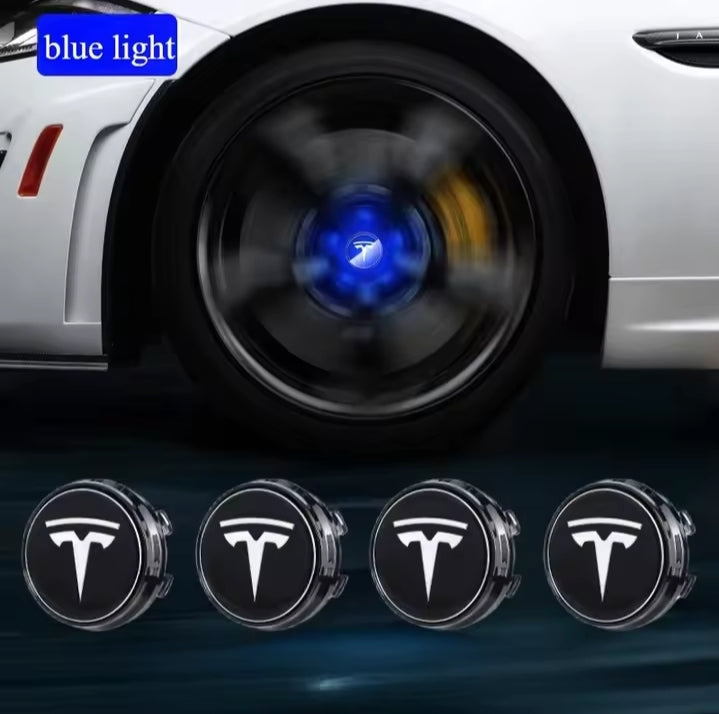 4pcs 56mm Hub Light For Tesla model Y X 3 S Car Wheel Caps Light Center Cover Lighting Cap Floating Illumination LED decorate