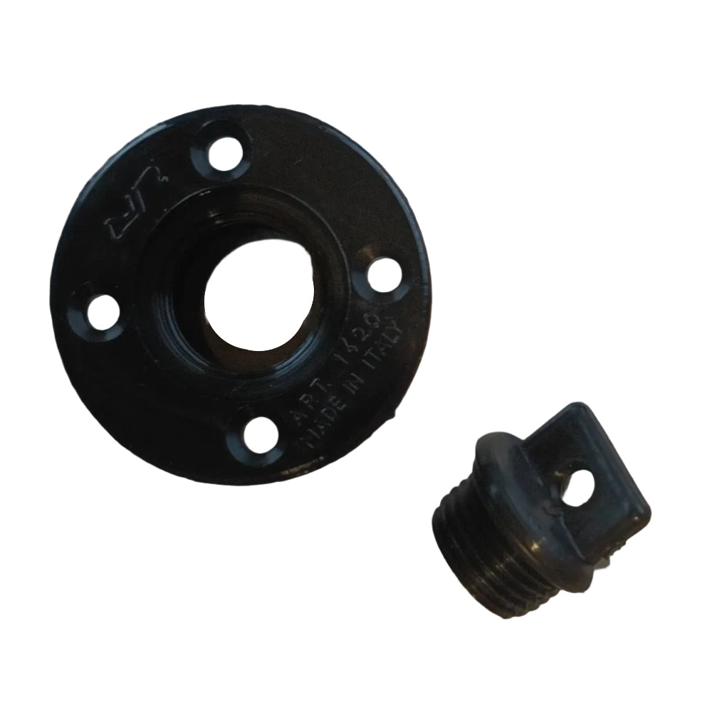 Nuova Rade Black Boat Drain Plug Socket 43mm 4 Holes Marine Transom Bung Dinghy