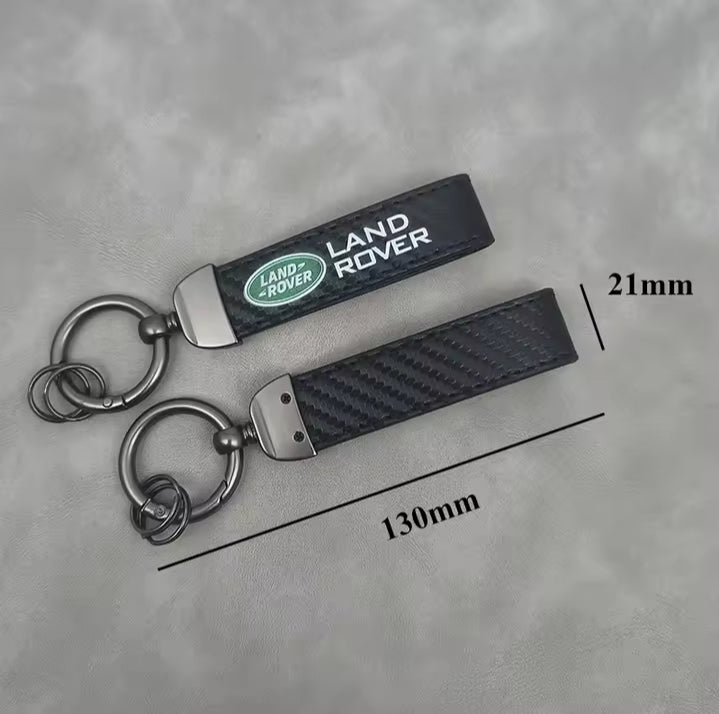 Carbon Leather Keyring Men Women Luxury Car Keychain For Land Rover Defender Freelander Discovery 2 3 4 L322 Range Rover Sport