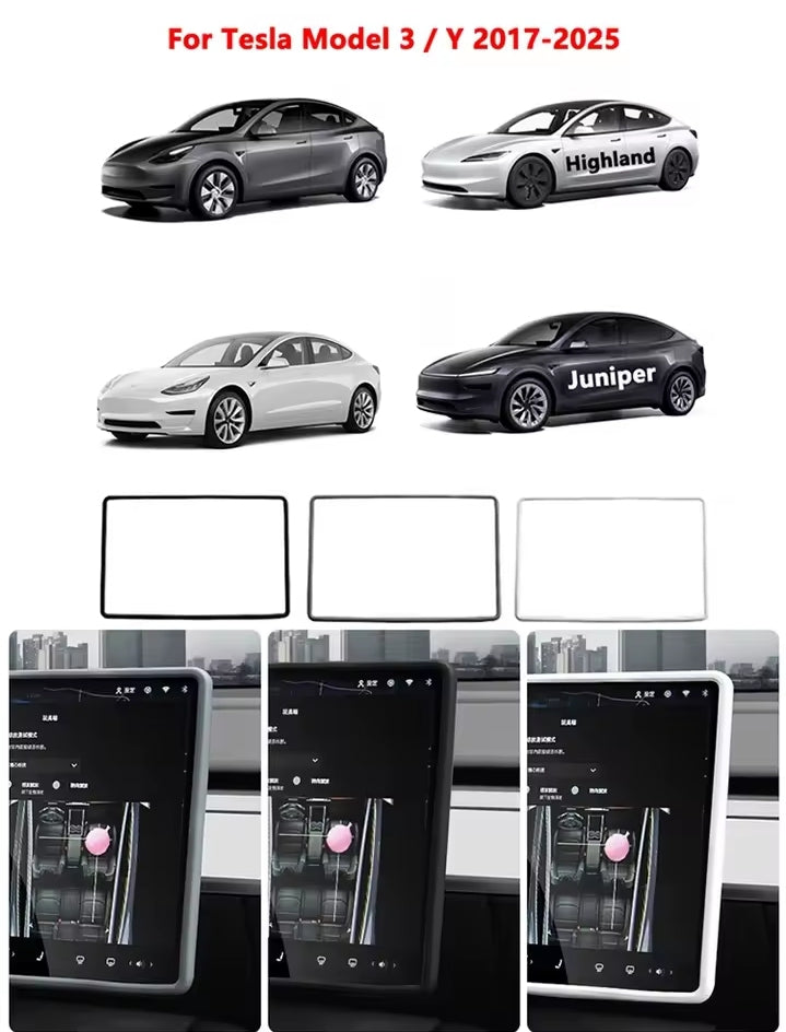 Tesla Model 3/Y Silicone Protective Frame Edge Cover Central Control Display Screen Protector