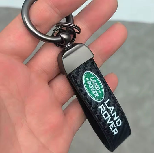 Carbon Leather Keyring Men Women Luxury Car Keychain For Land Rover Defender Freelander Discovery 2 3 4 L322 Range Rover Sport
