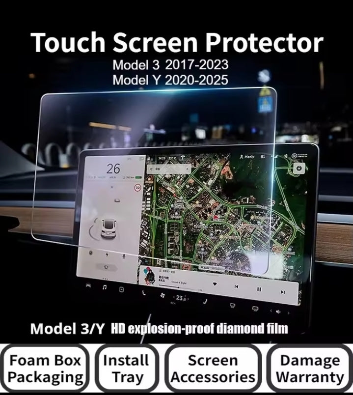 Touch Screen Protector for Tesla Model 3 2019-23 Model Y 2020-25 15" Centre Control Tempered Glass