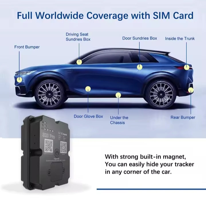 Real-time 30 Days Tracking 4G GPS Tracker Anti-theft Motorcycle Vehicle Car Track Locator for Auto Security with Affordable Fee