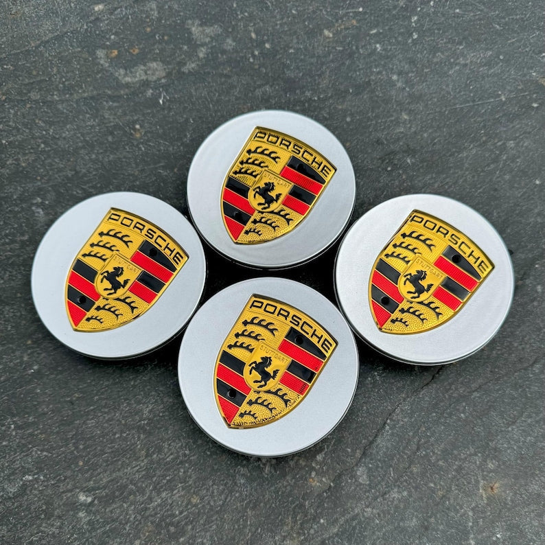 Porsche Wheel Centre Caps - Silver (Set of 4)