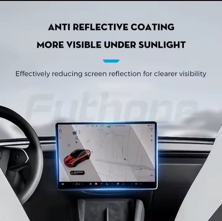 Futhope Tempered Glass Screen Protector For Tesla Model 3  Y Highland juniper 2021-2025